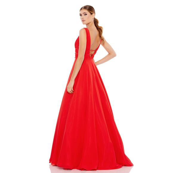 IEENA for Mac Duggal 55379 Red Chiffon A-Line Ballgown Women's Sz 2 NWT - Picture 2 of 10